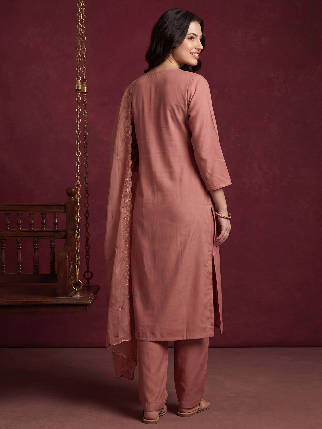 Image of Indo Era Women Kurta Pant Dupatta Set
