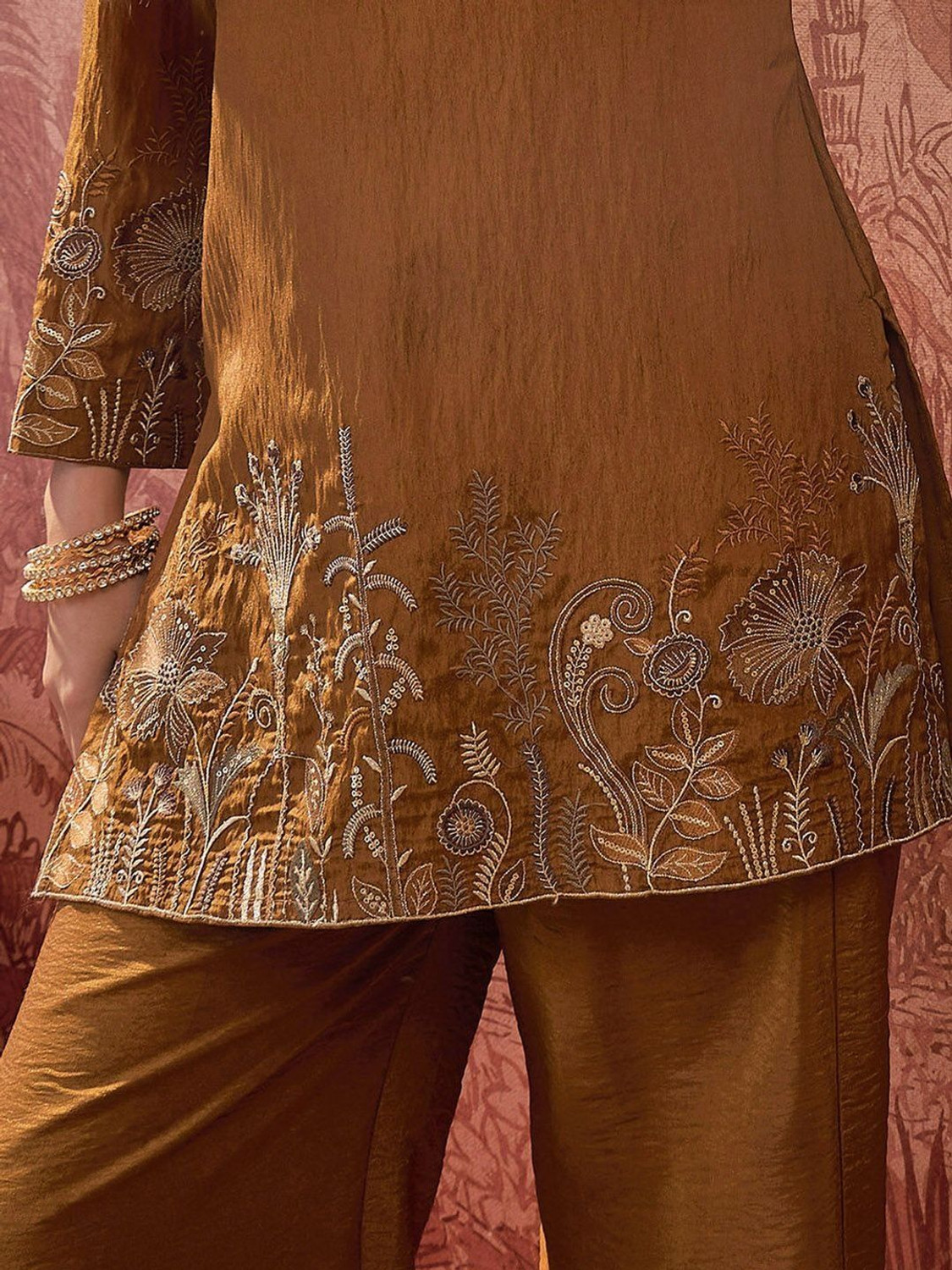 Image of Sangria Women Kurta Palazzo Set