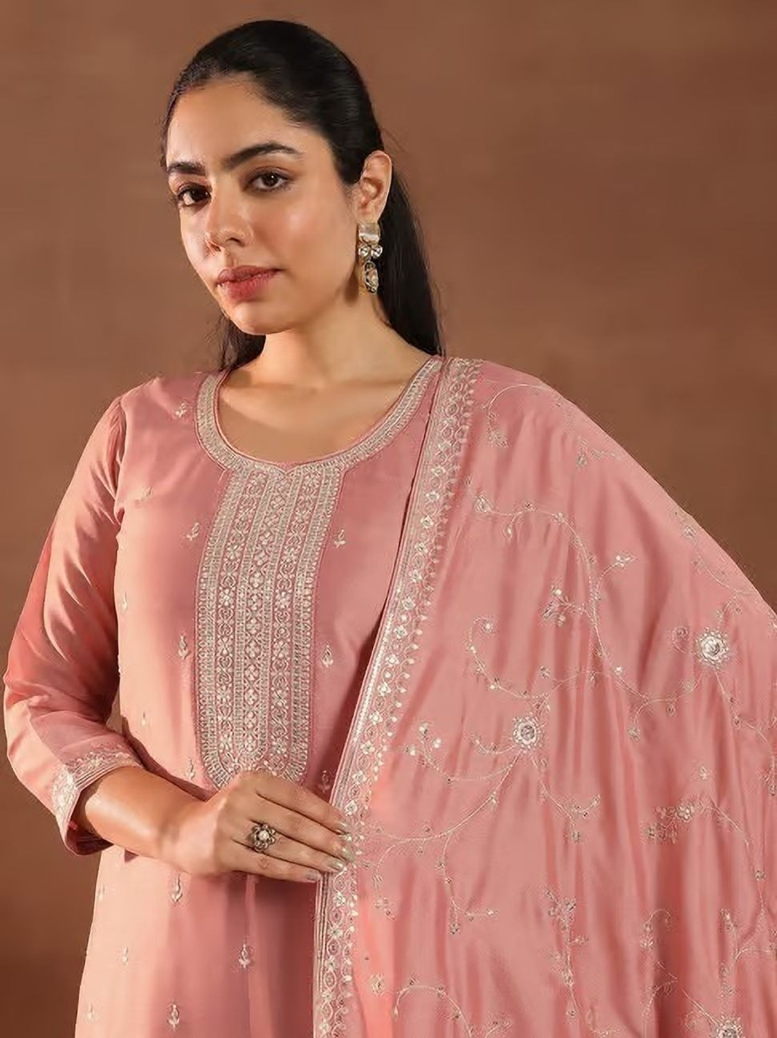 Image of Genrik Women Kurta Pant Dupatta Set