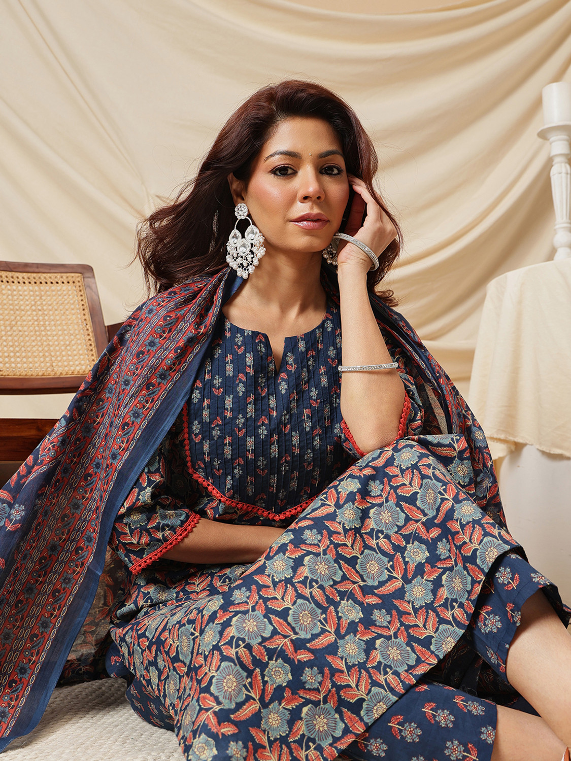 Image of Ginni Arora Label Women Kurta Pant Dupatta Set