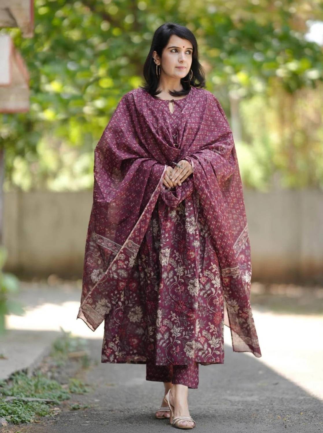 Aayushi Fab Floral Print Kurta, Trouser/Pant & Dupatta Set