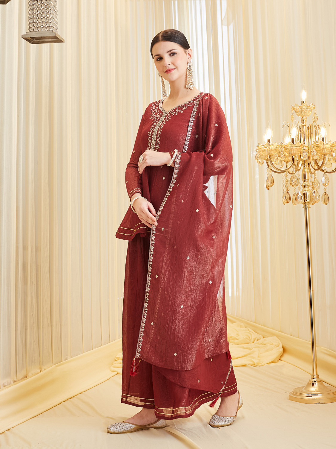 Image of MOKOSH Women Kurta Pant Dupatta Set