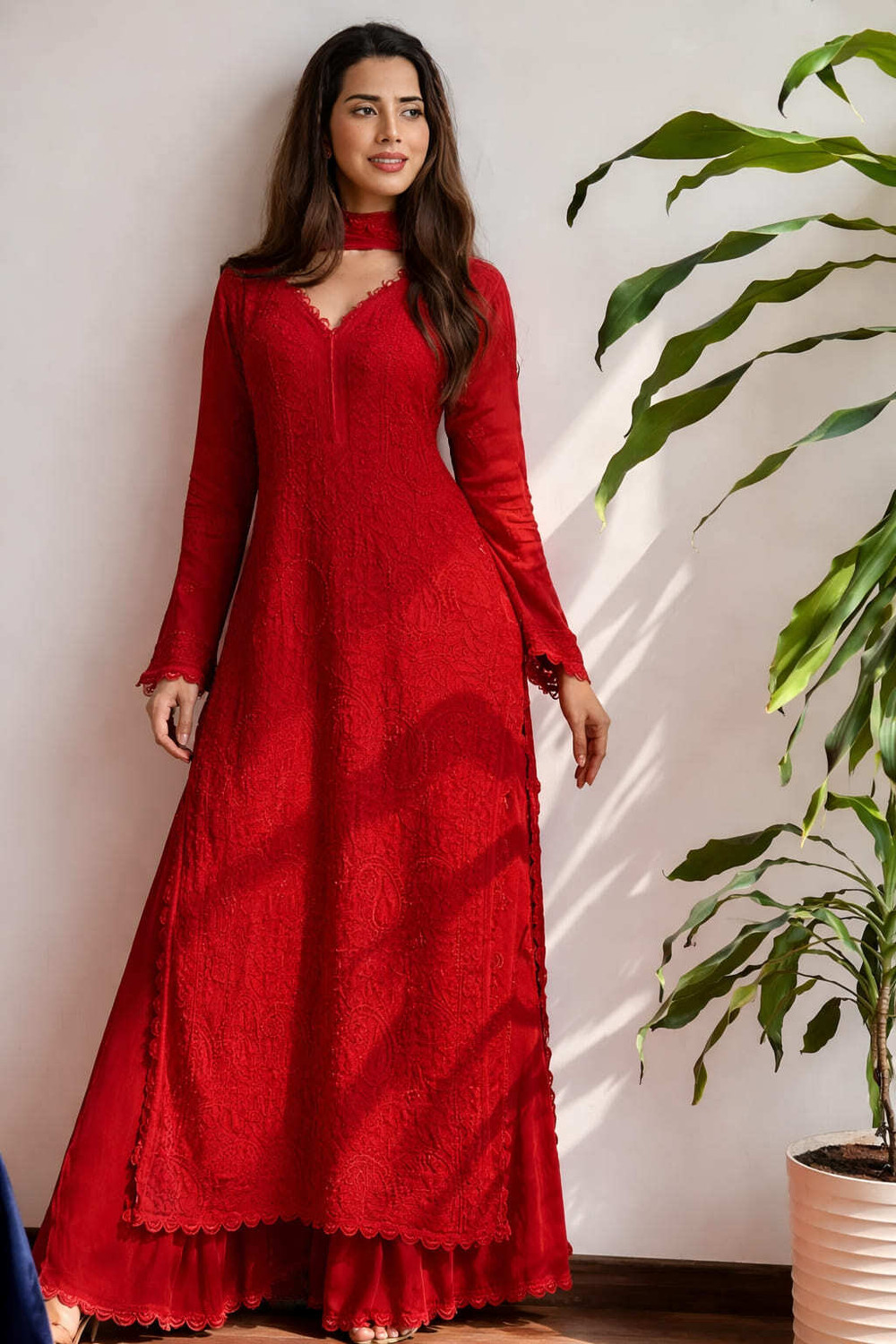 Image of MARUTICLOTHING Women Kurta Palazzo Dupatta Set