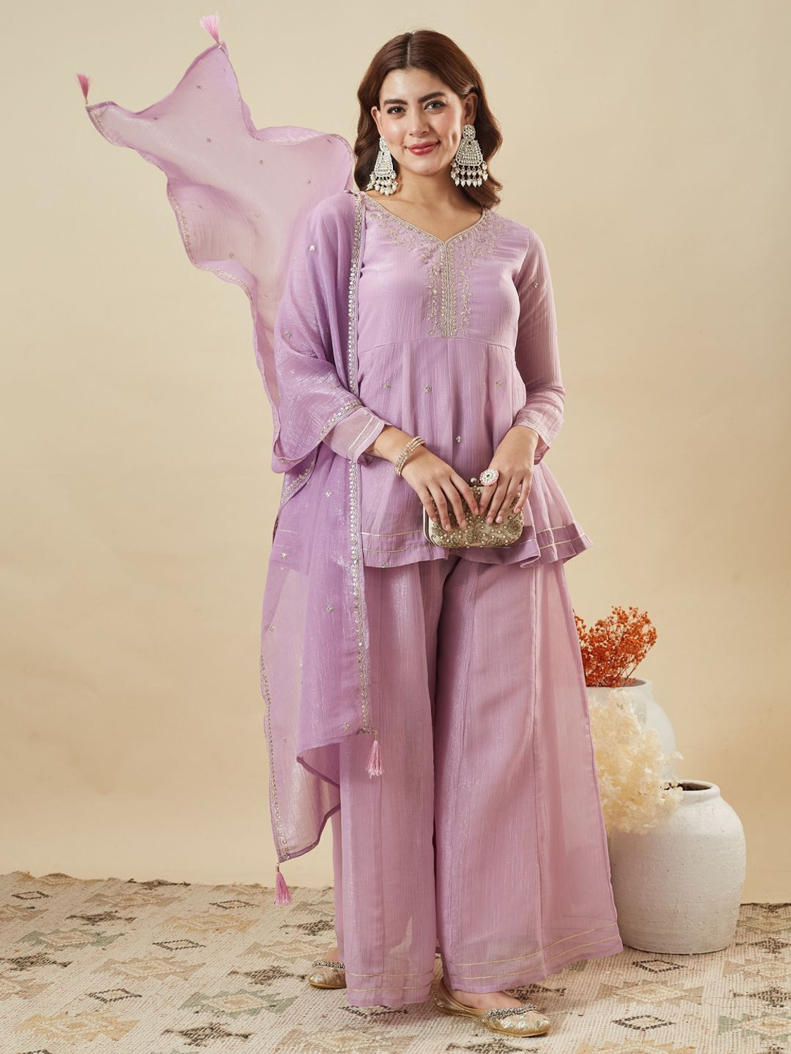 Image of MOKOSH Women Kurta Pant Dupatta Set