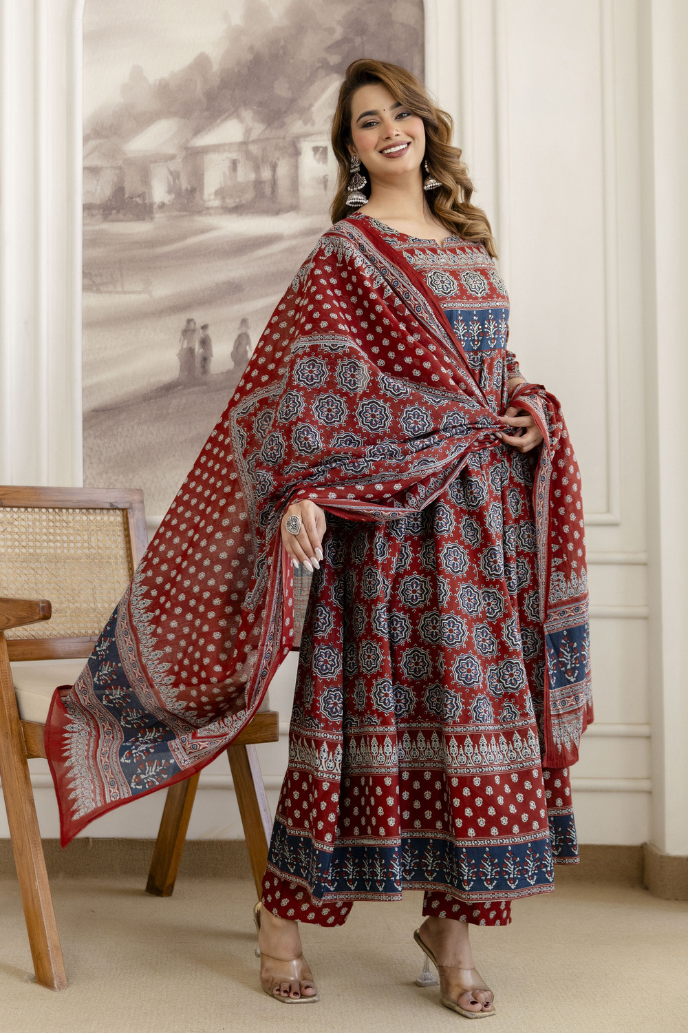 Image of berrylicious Women Kurta Palazzo Dupatta Set