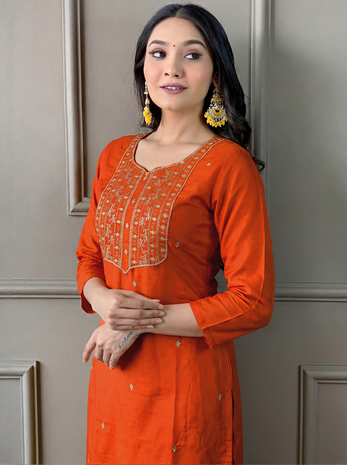 Image of ANJIKI Women Kurti Pant Dupatta Set