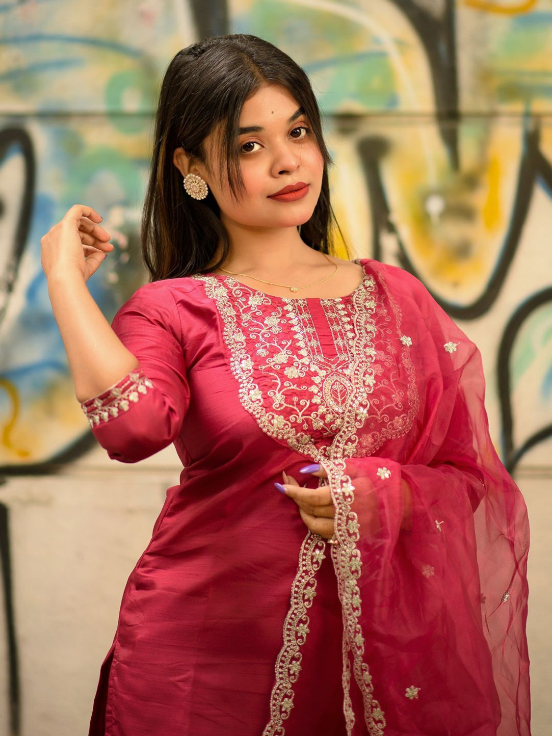 Image of VredeVogel Women Kurta Pant Dupatta Set