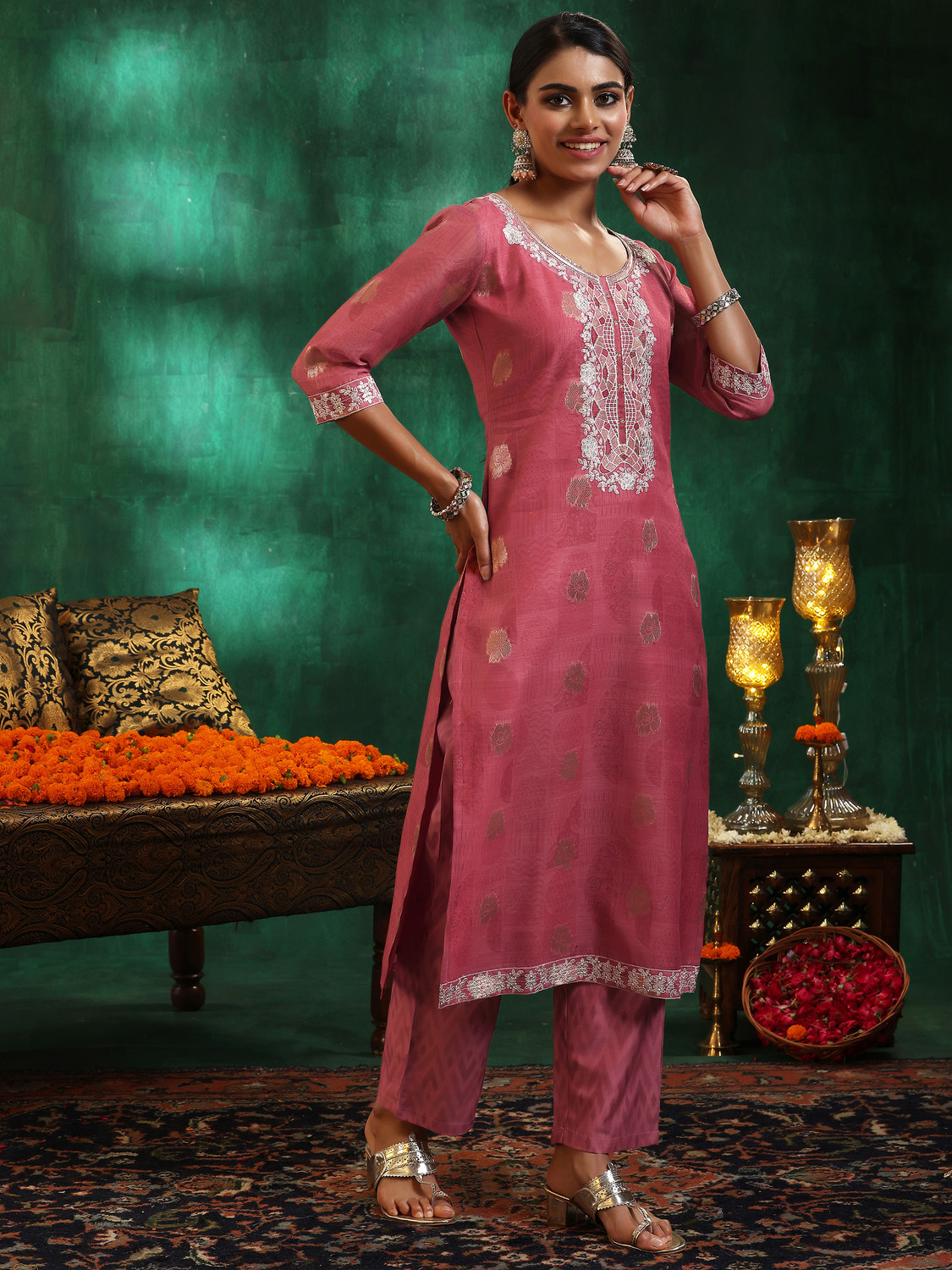 Image of LIBAS Women Kurta Pant Dupatta Set