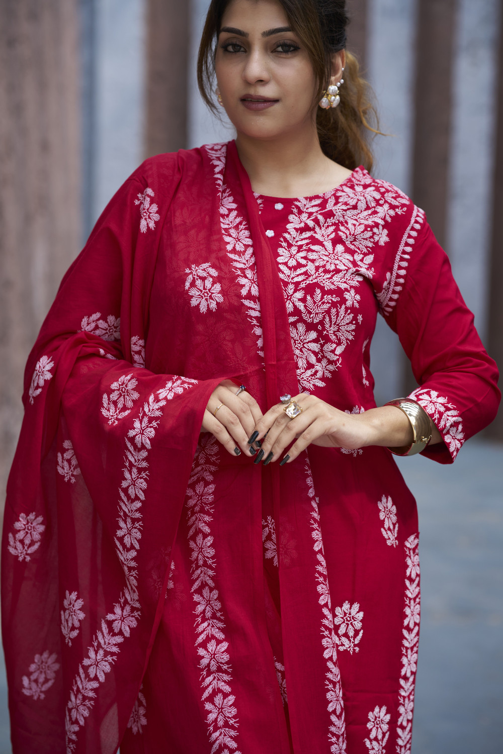Image of IKRASS Women Kurta Palazzo Dupatta Set