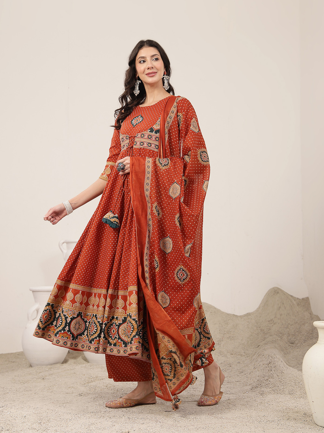 Image of KIMAYRA Women Kurta Palazzo Dupatta Set