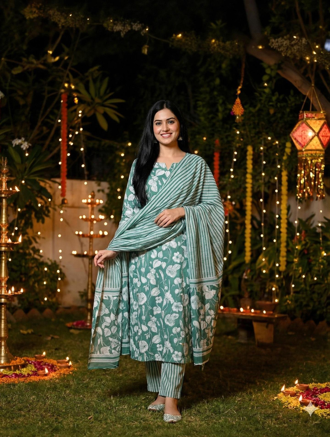 Image of GIGNAR Women Kurta Pant Dupatta Set