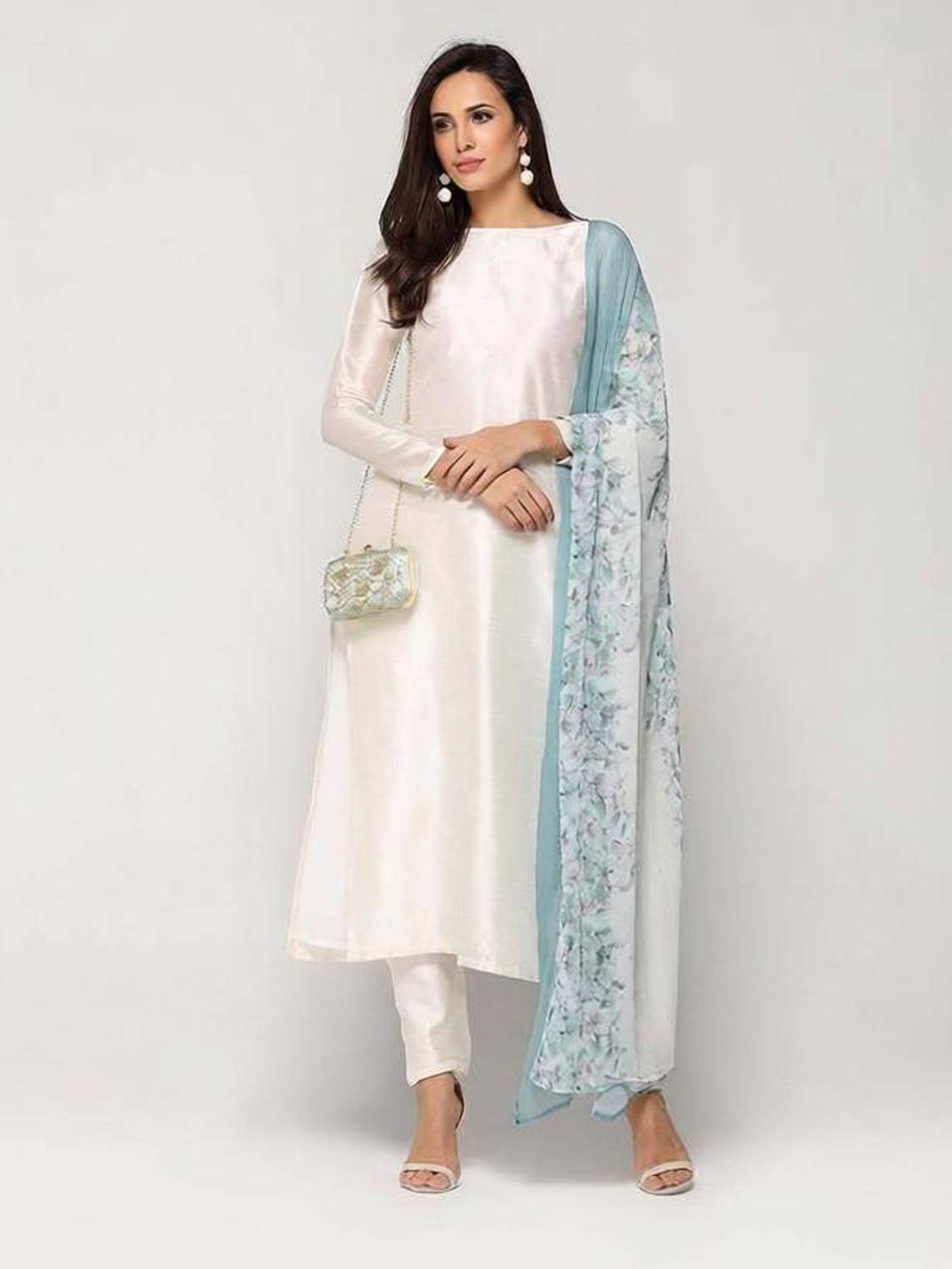 Barth Solid, Printed Kurta, Salwar & Dupatta Set