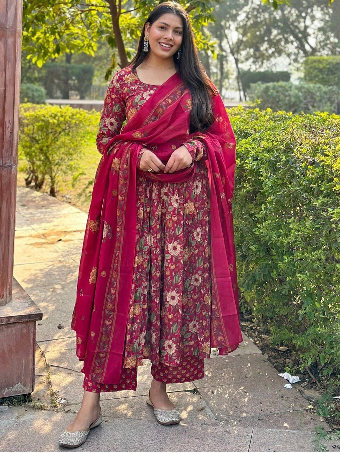 Image of Divastri Women Kurta Palazzo Dupatta Set