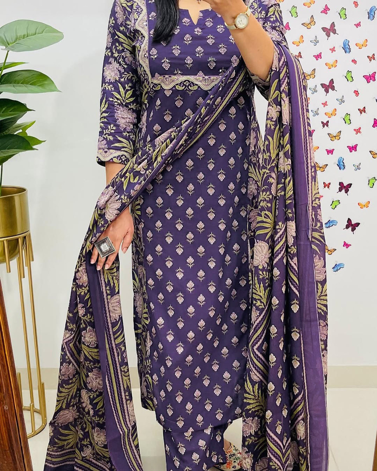 Image of TEO DORI Women Viscose Rayon Kurti Pant Attached Dupatta Set