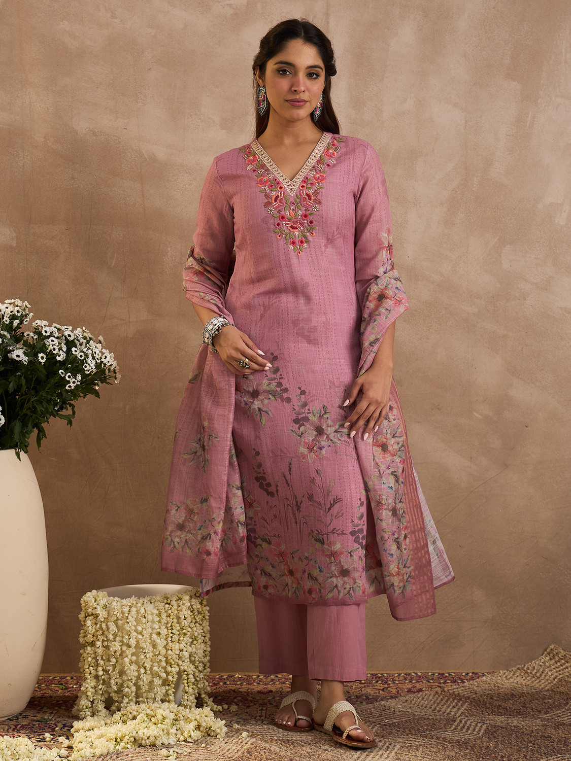 Image of Indo Era Women Kurta Pant Dupatta Set