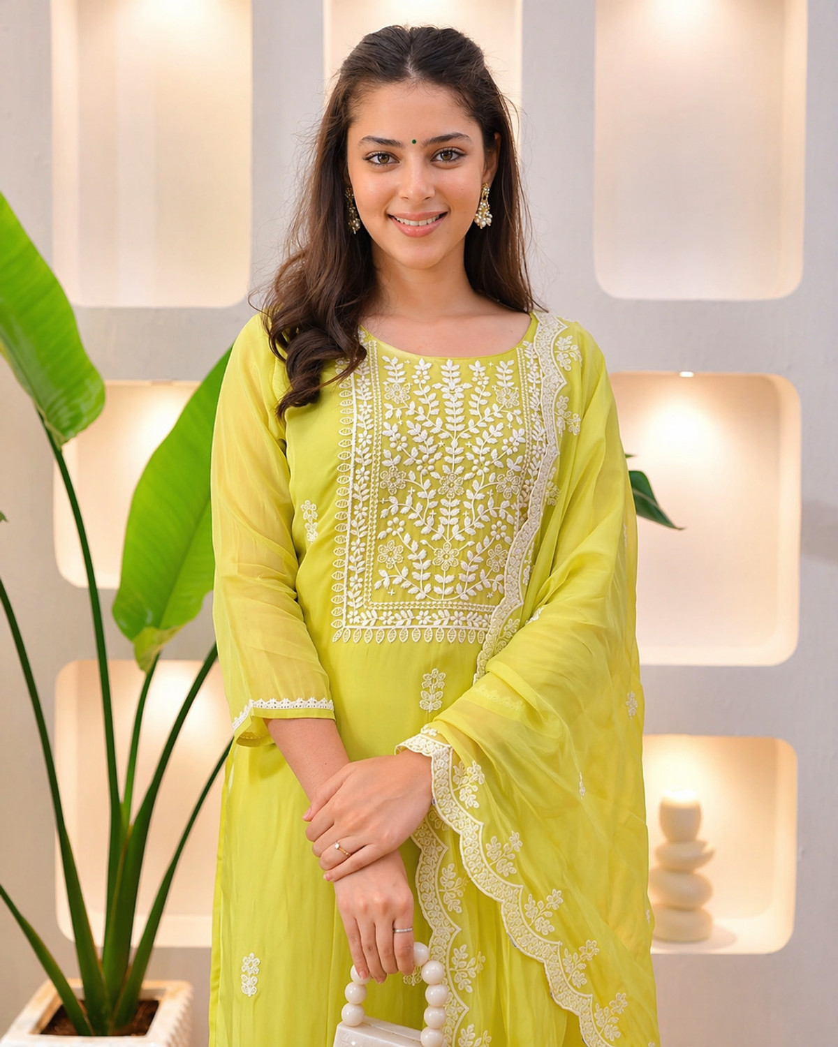 Image of RUTABO Women Kurta Pant Dupatta Set