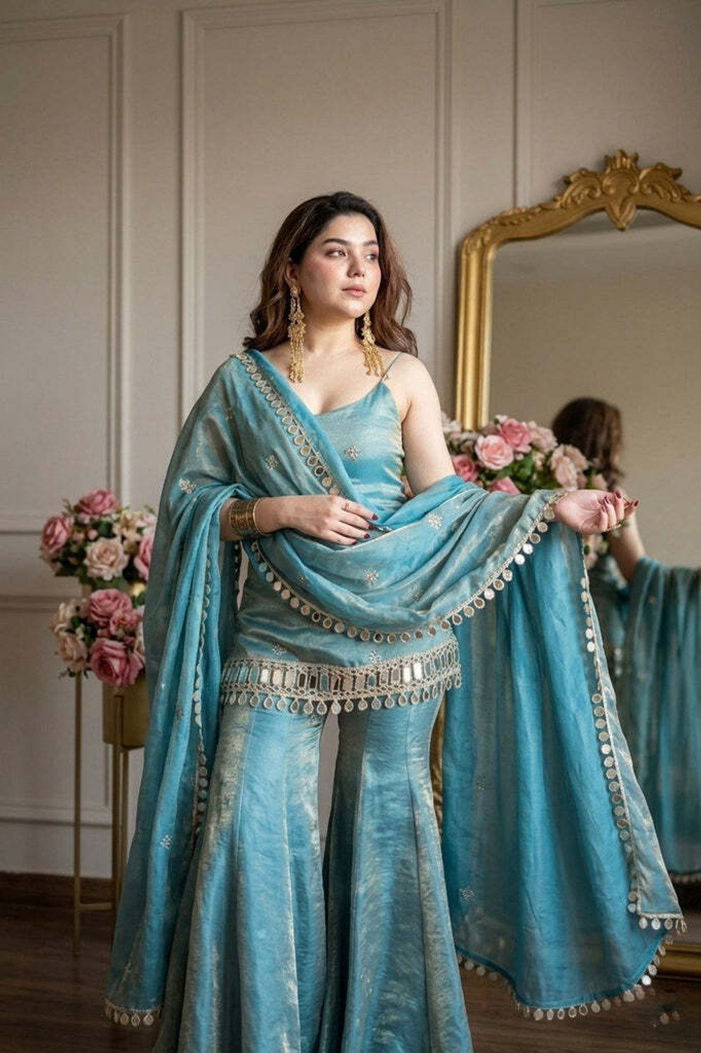 Image of kapadiya fab Women Kurta Sharara Dupatta Set