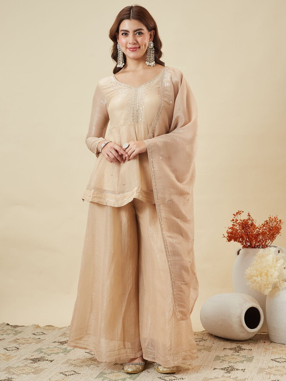 Image of MOKOSH Women Kurta Pant Dupatta Set