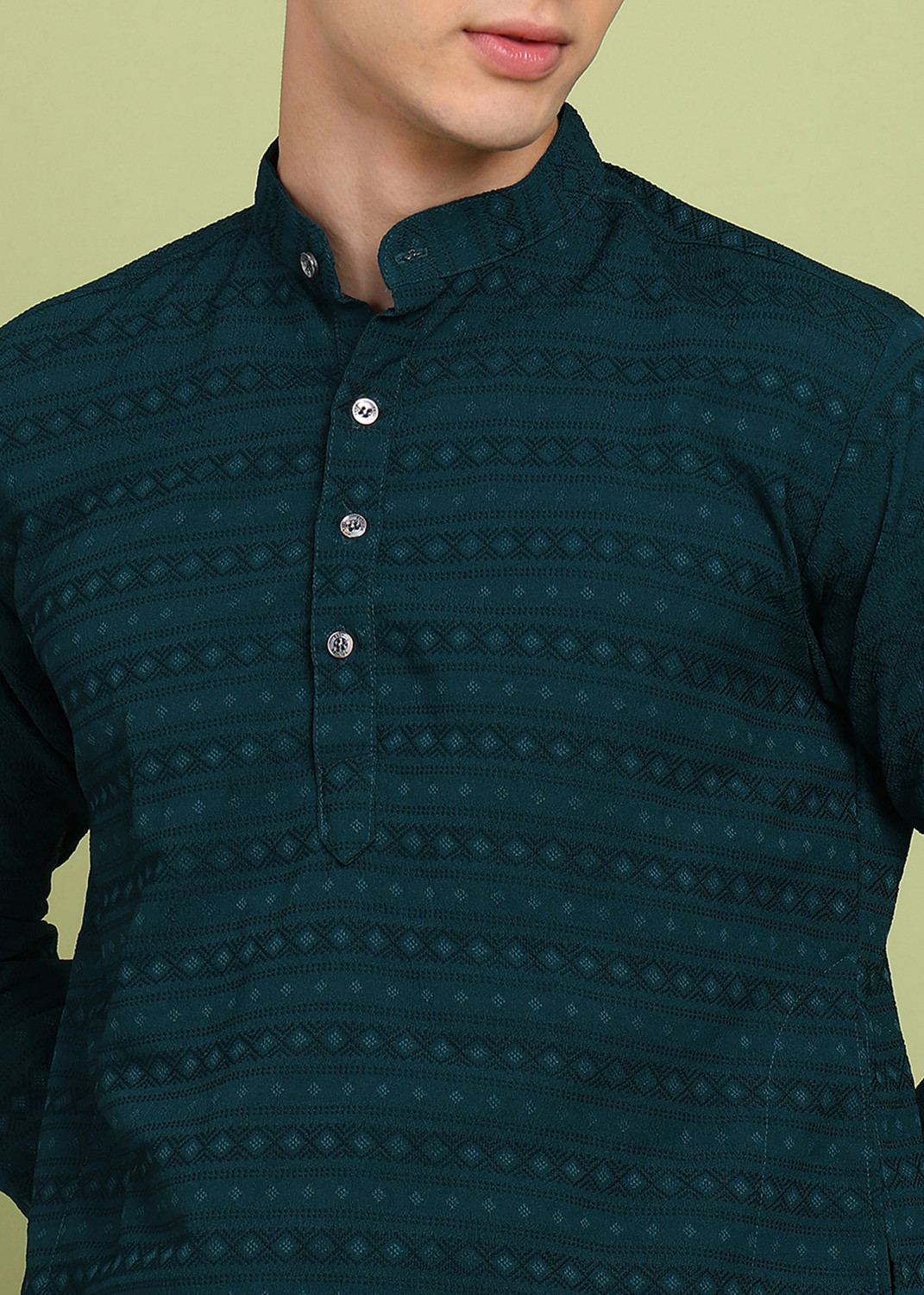 Image of FUBAR Men Self Design Straight Kurta