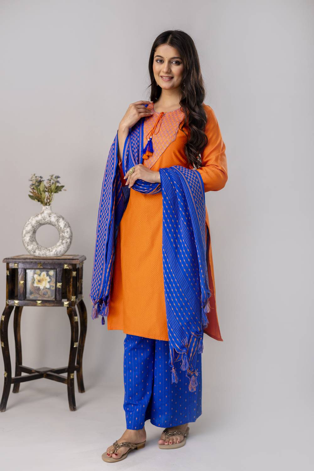 BuraakTexmart Women Kurta Palazzo Dupatta Set