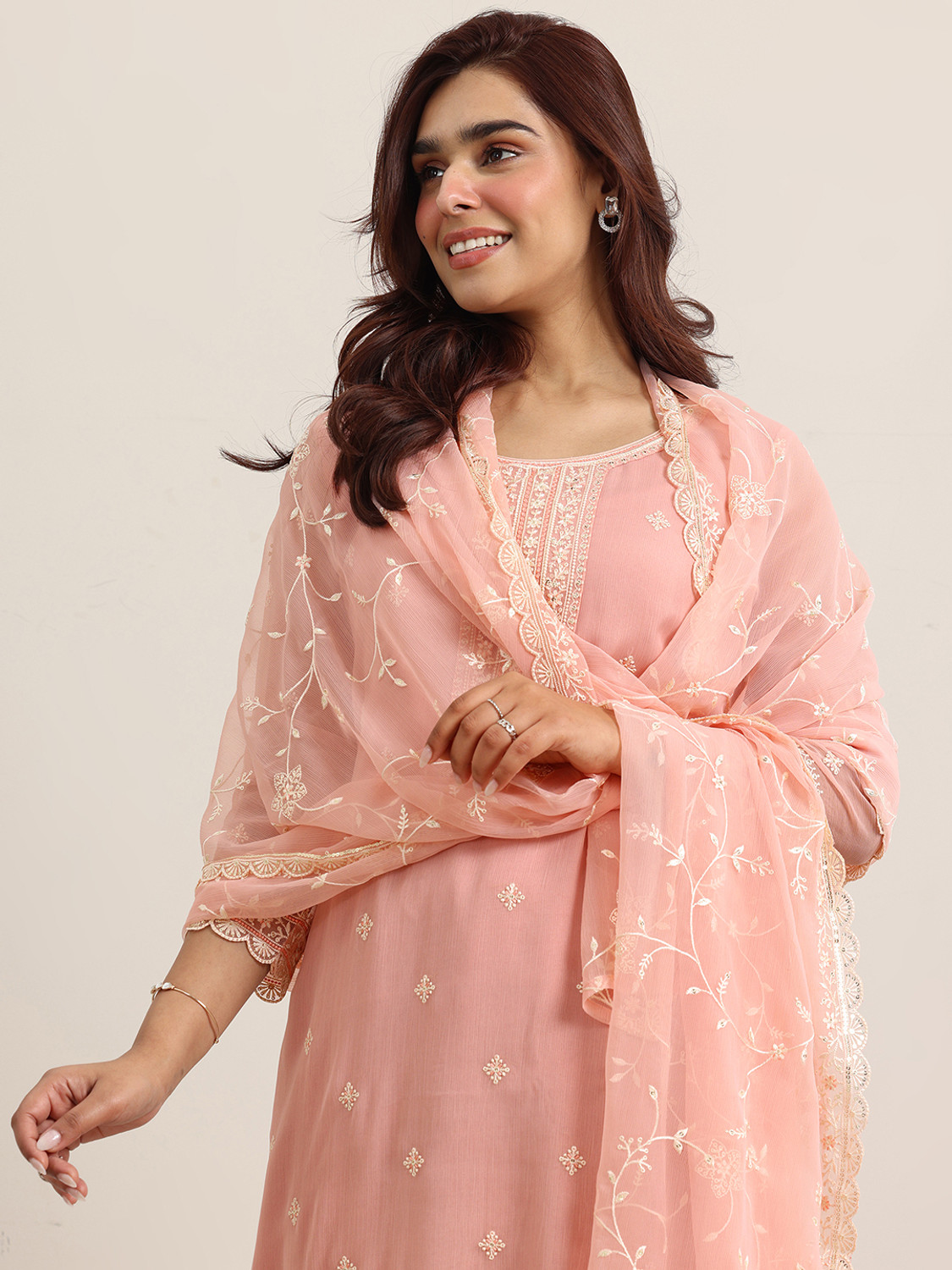 Image of LIBAS Women Kurta Palazzo Dupatta Set