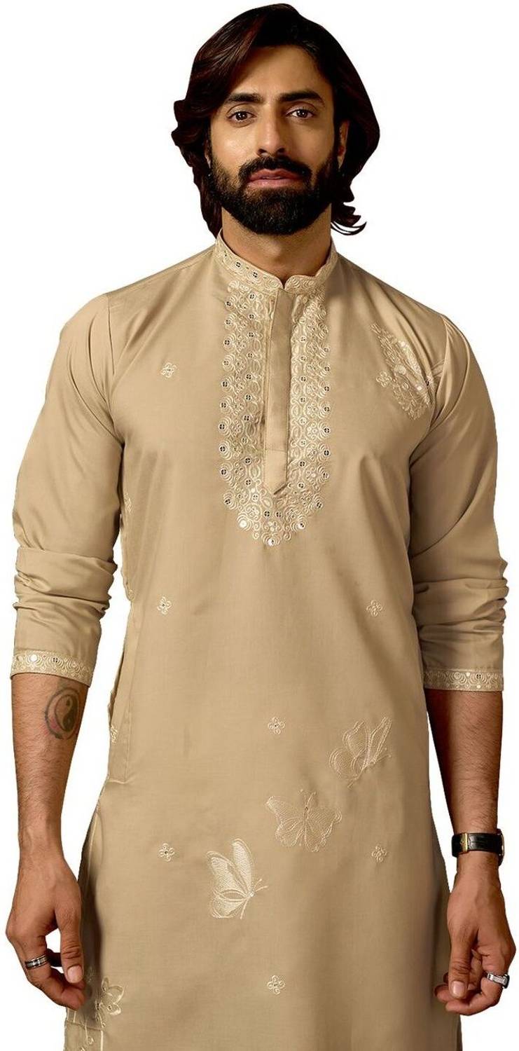 House of Pataudi Men Embroidered A-line Kurta - Image 1
