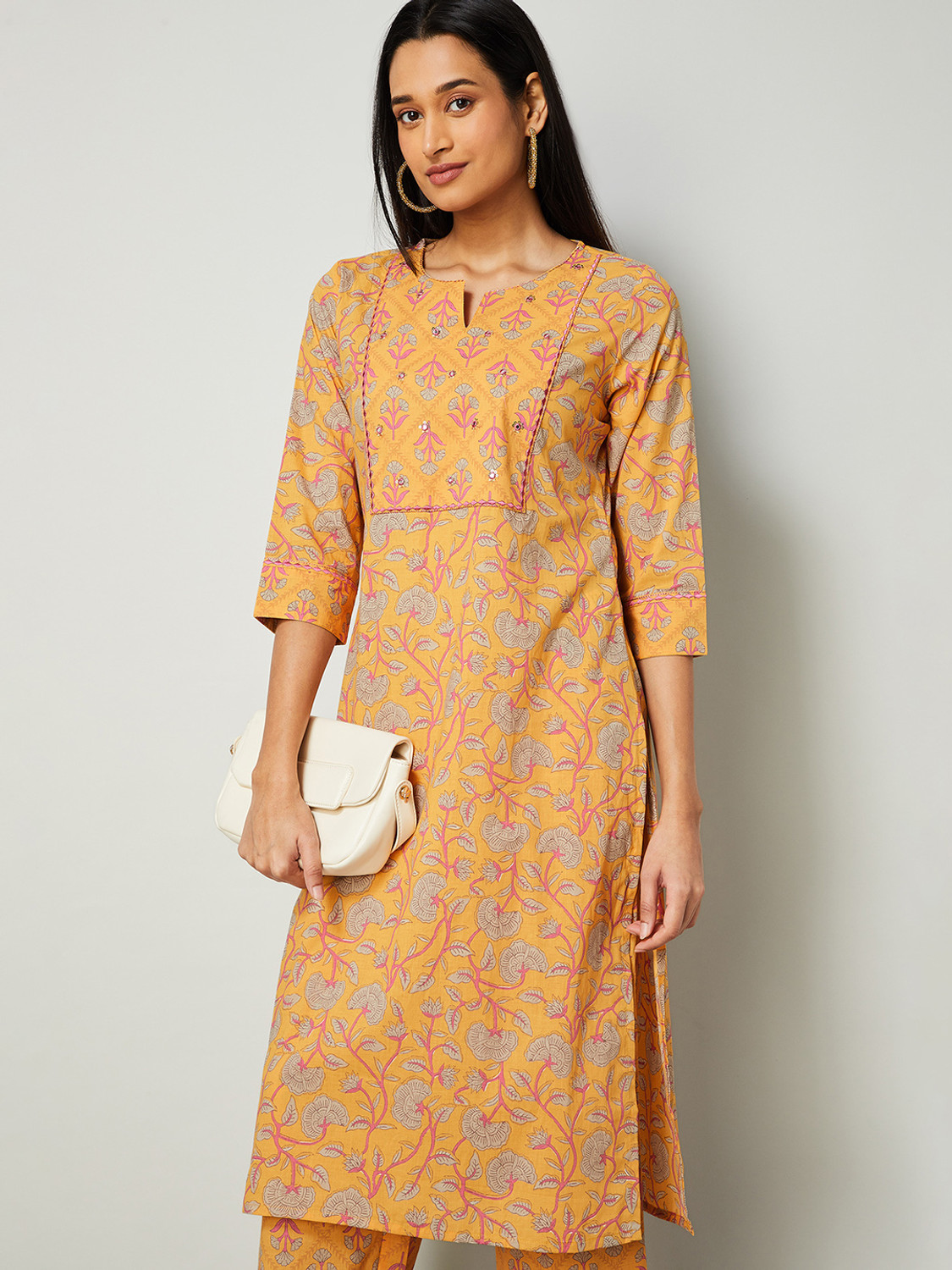 Image of Melange by Lifestyle Women Kurta Palazzo Dupatta Set