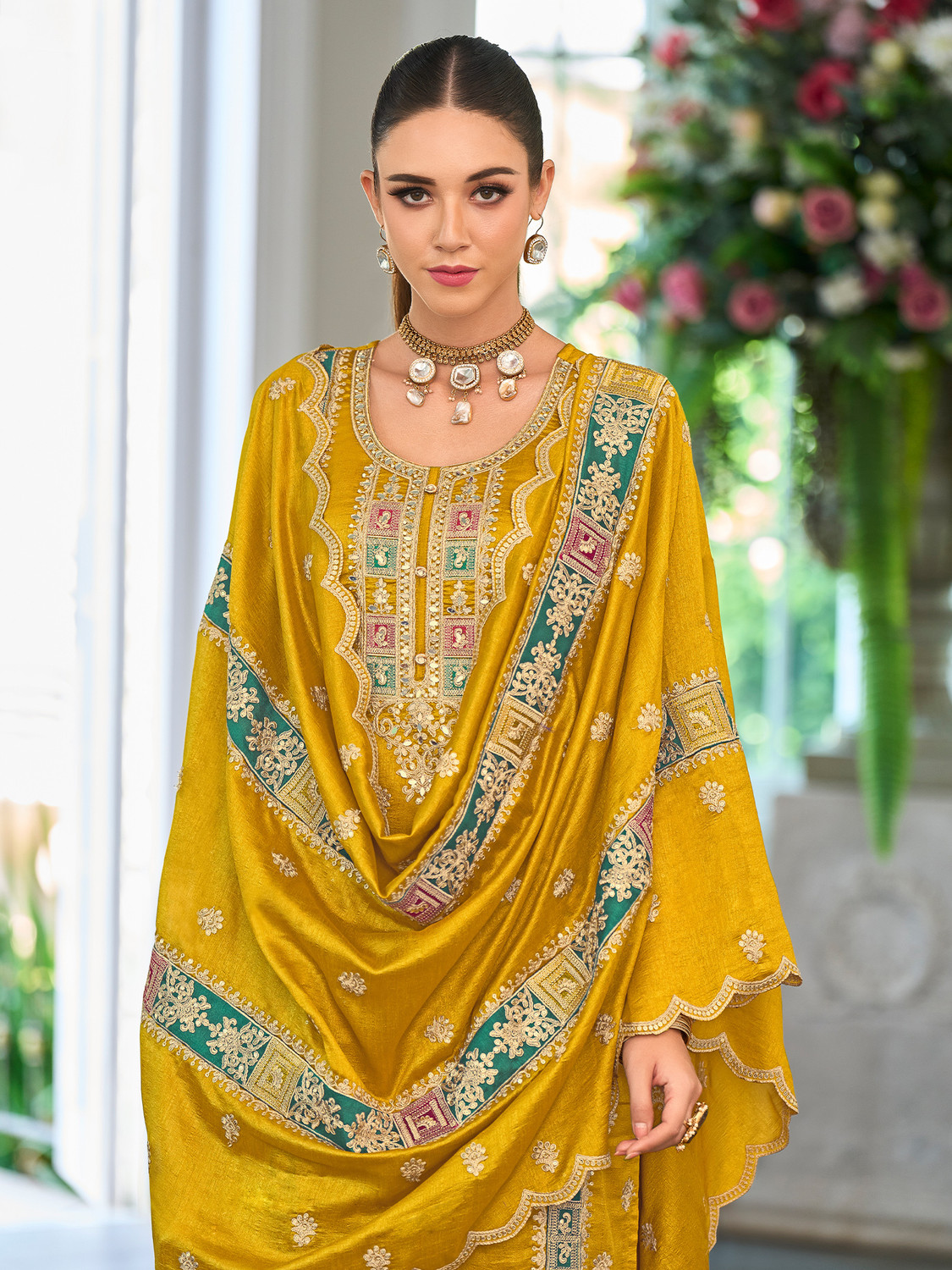 Image of Indo Era Women Kurta Pant Dupatta Set