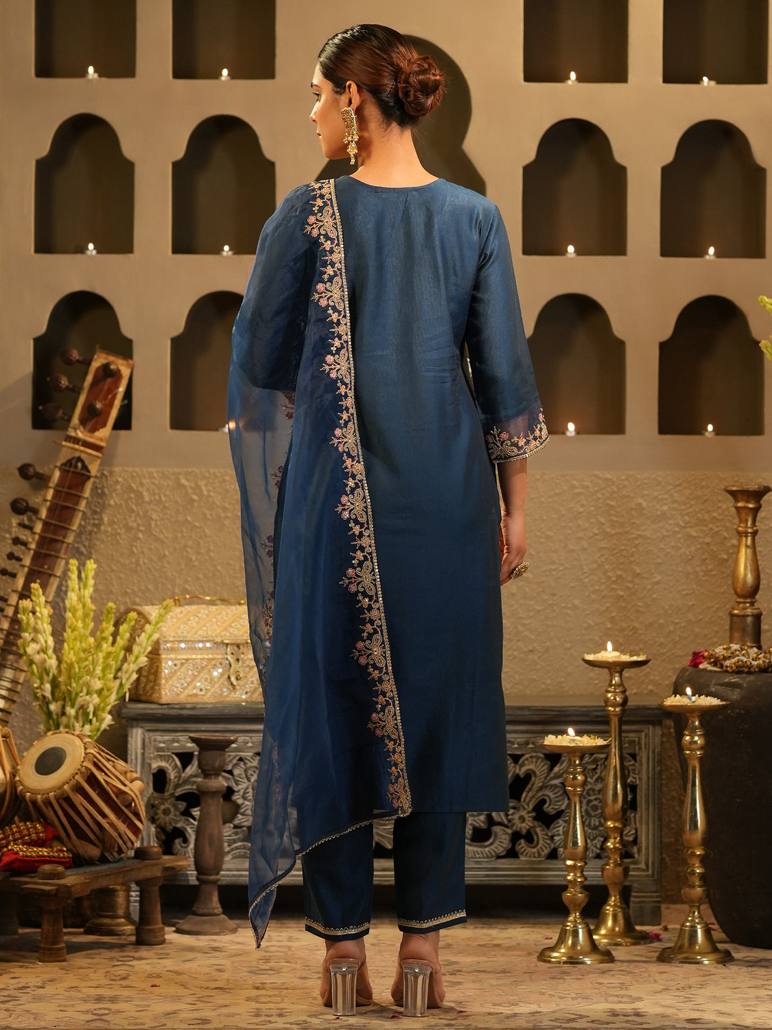 Image of Indo Era Women Kurta Pant Dupatta Set