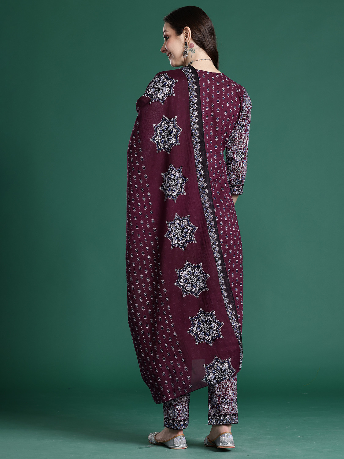 Image of Indo Era Women Kurta Pant Dupatta Set