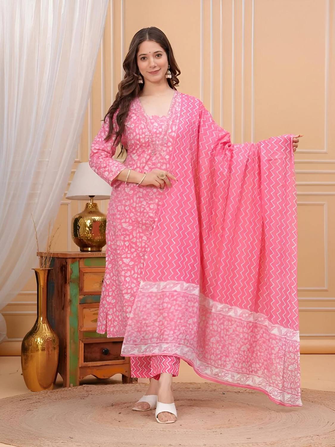 RsamFashion Women Kurti Pant Dupatta Set