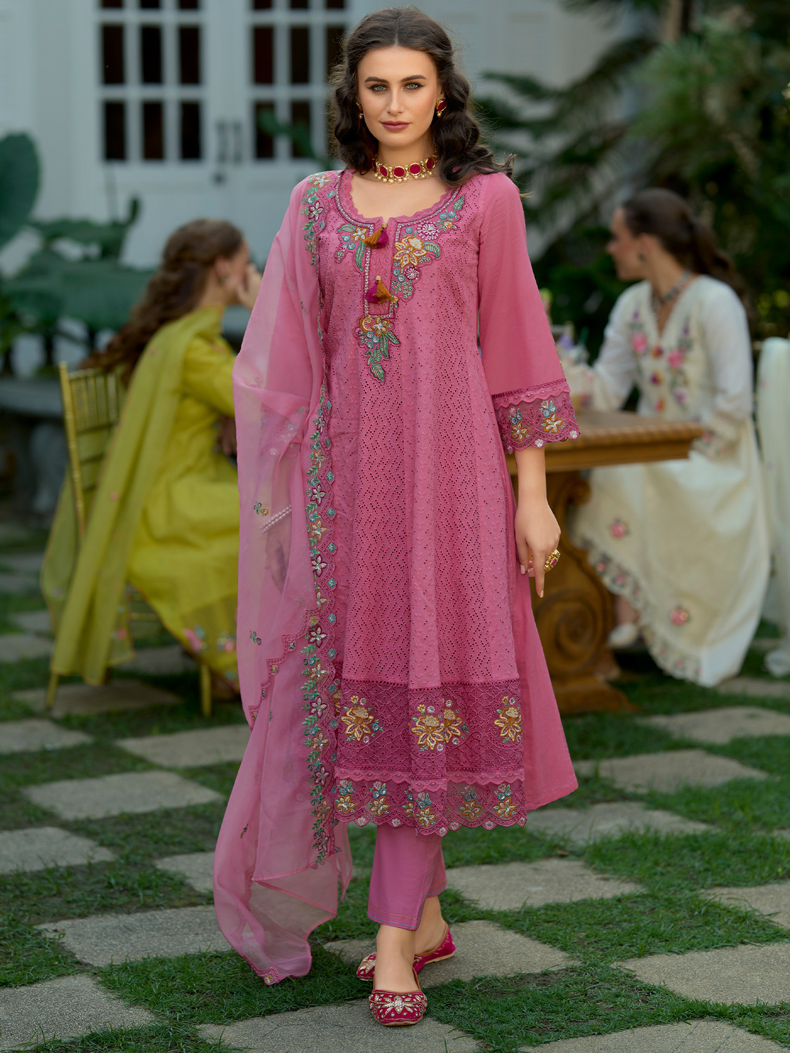 Image of Indo Era Women Kurta Pant Dupatta Set