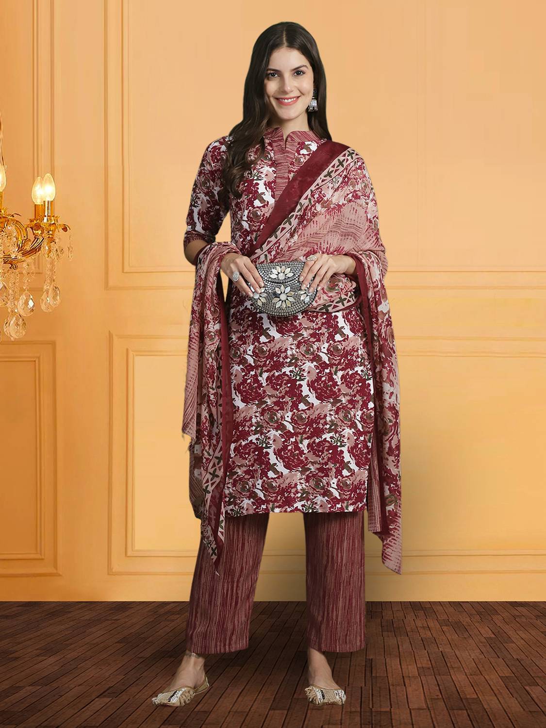7Threads Women Kurti Pant Dupatta Set