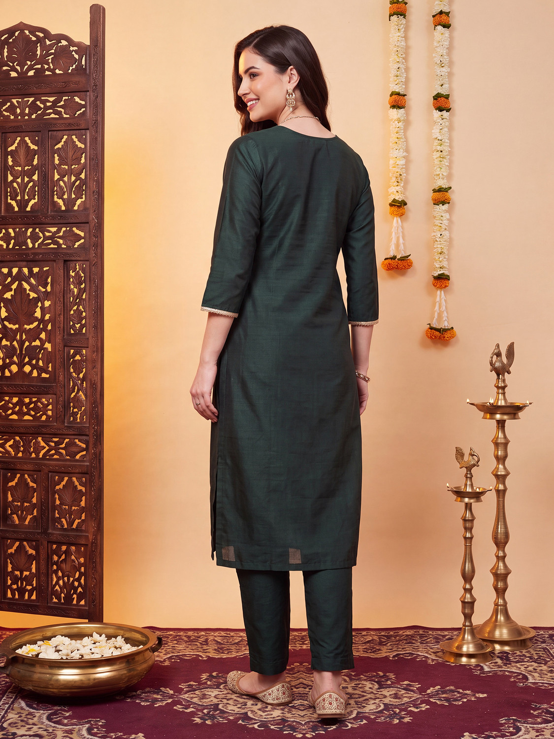 Image of Indo Era Women Kurta Pant Dupatta Set