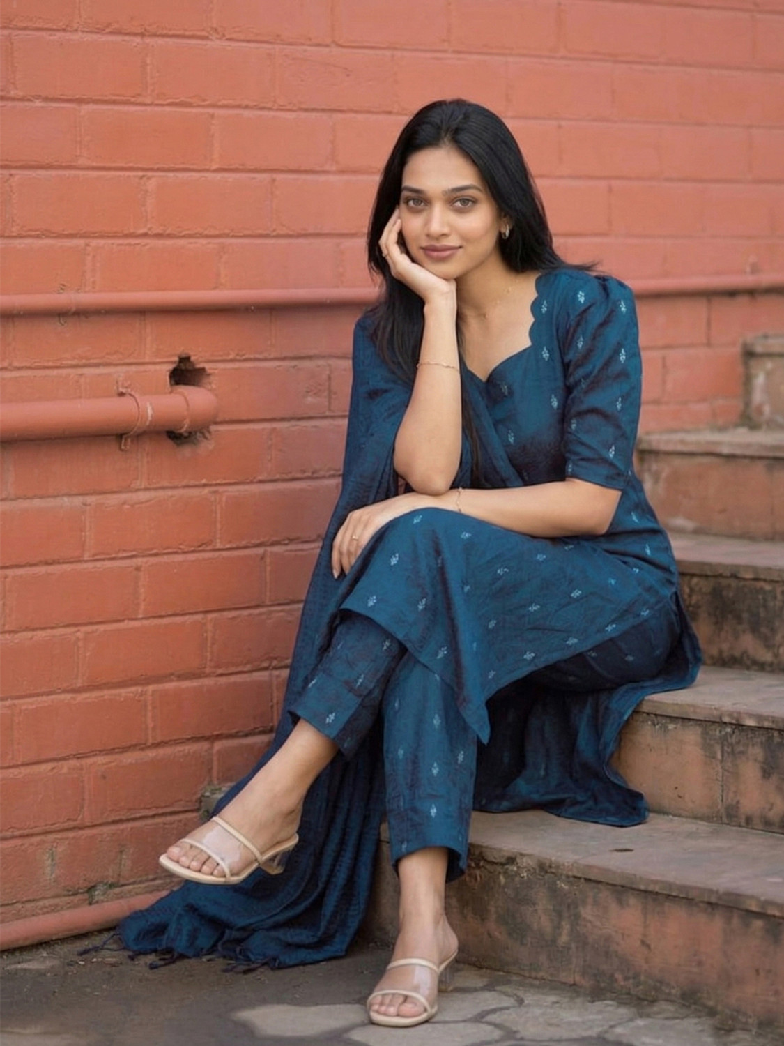 Image of Gosriki Women Kurta Pant Dupatta Set