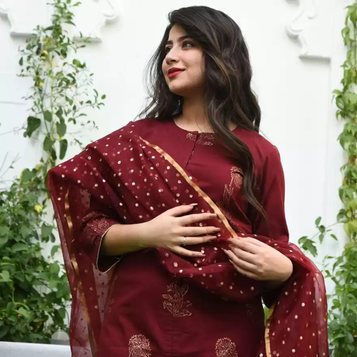 Image of Akel Women Kurta Pant Dupatta Set