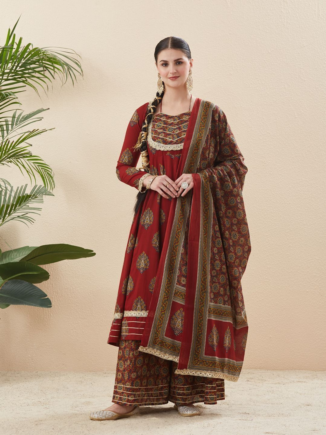 Image of MOKOSH Women Kurta Sharara Dupatta Set