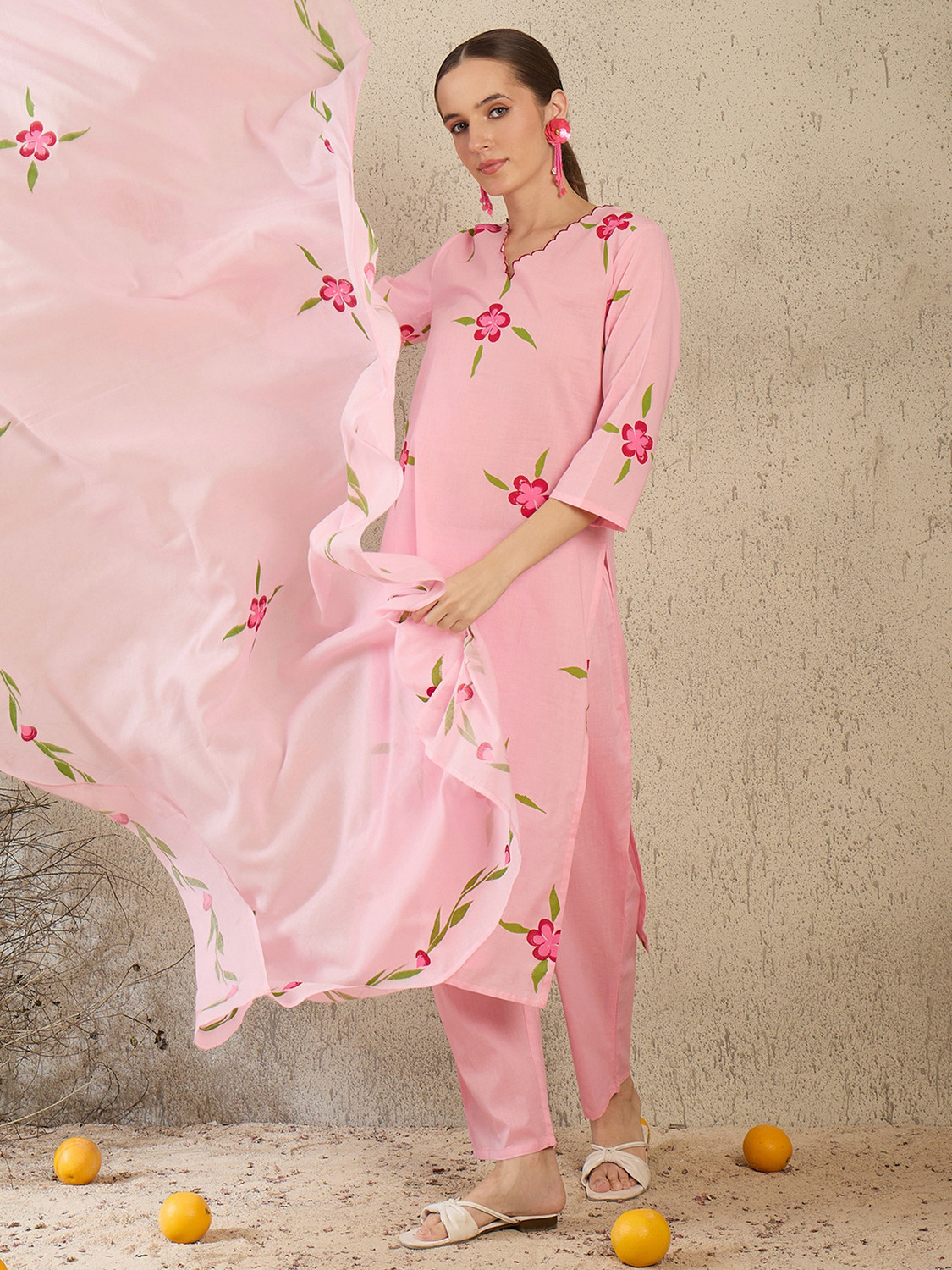 Image of Indo Era Women Kurta Pant Dupatta Set