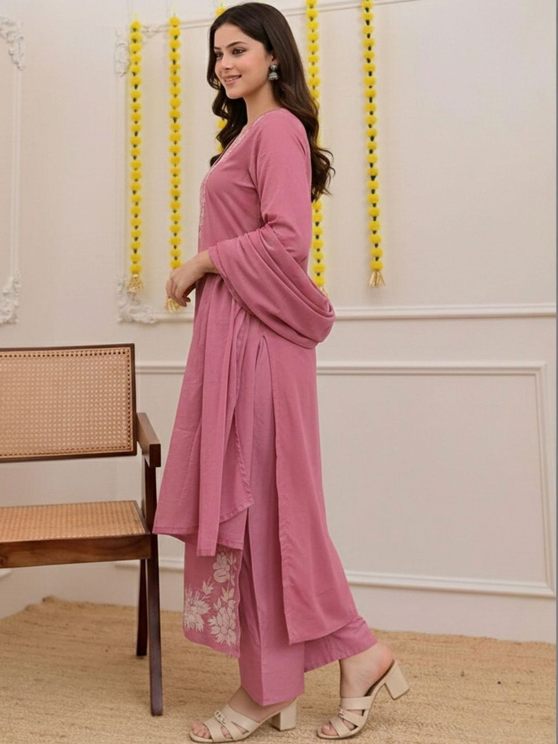 Image of KALINI Women Kurta Pant Dupatta Set