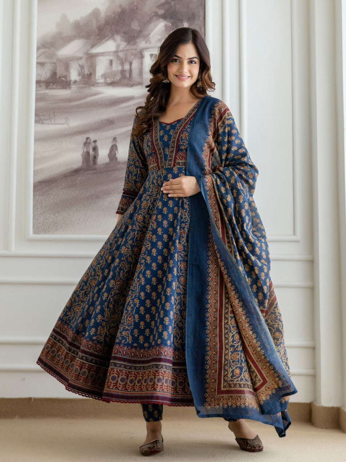 Image of ANOUK Women Kurta Palazzo Dupatta Set