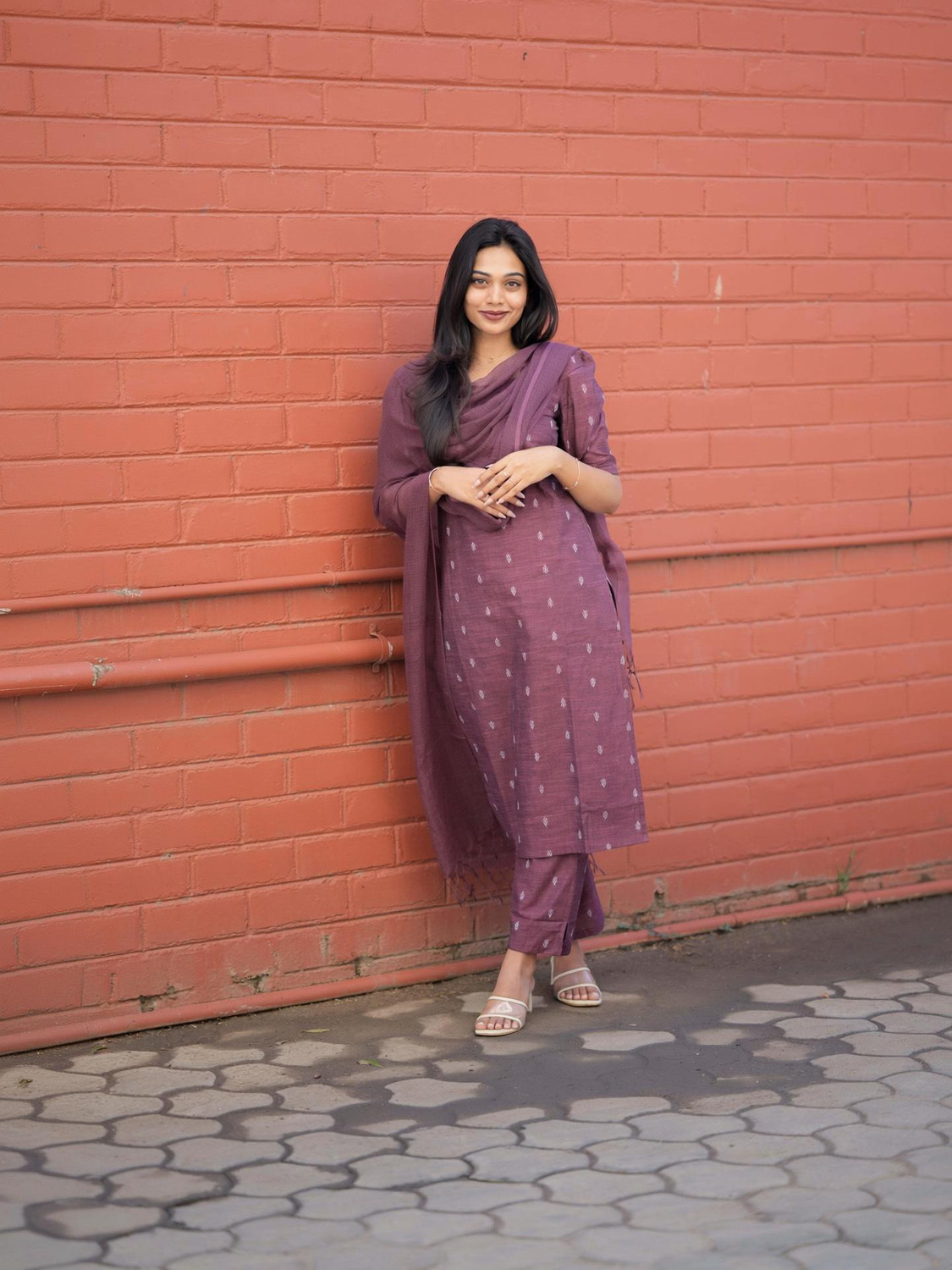 Image of Gosriki Women Kurta Palazzo Dupatta Set