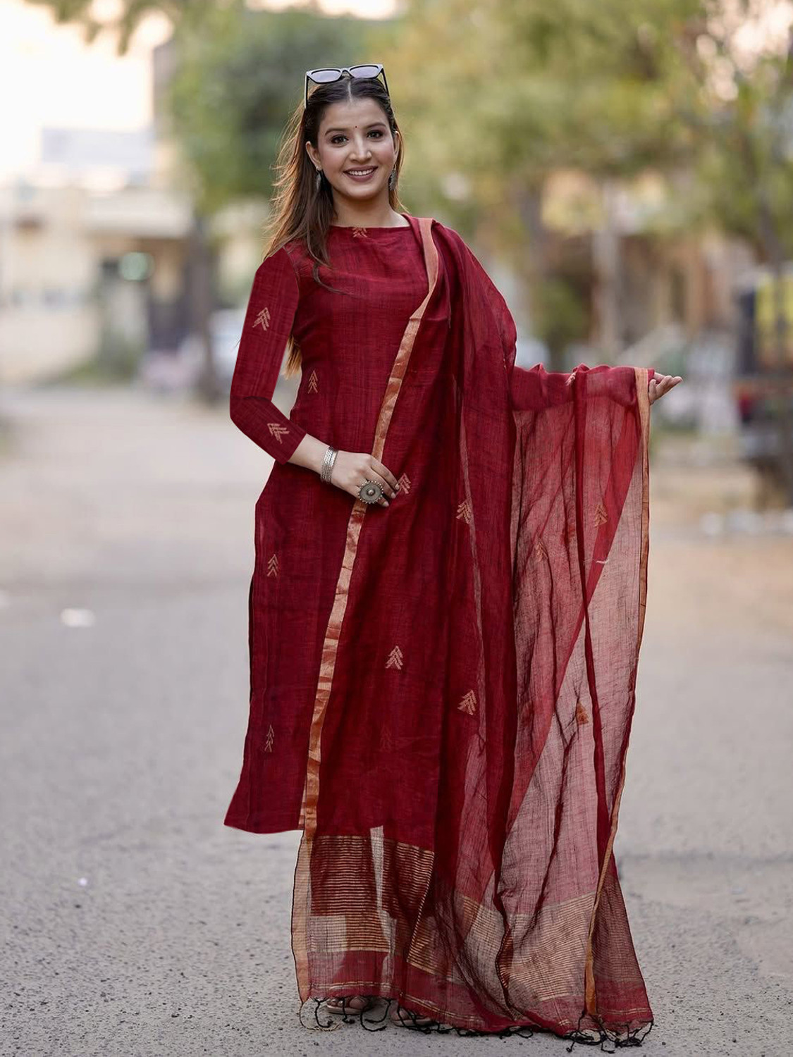 Image of Tasrika Women Kurta Pant Dupatta Set