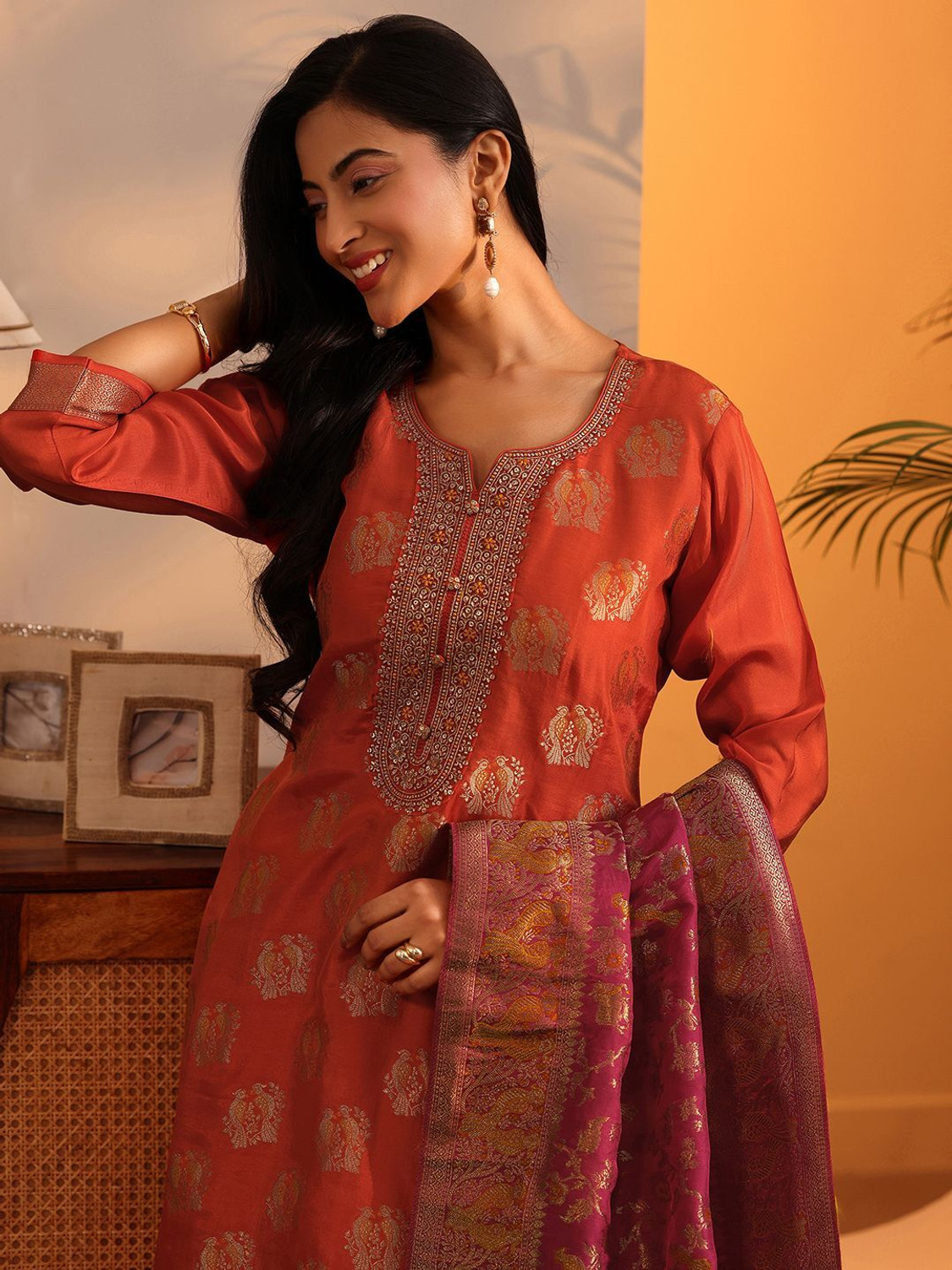 Image of LIBAS Women Kurta Pant Dupatta Set