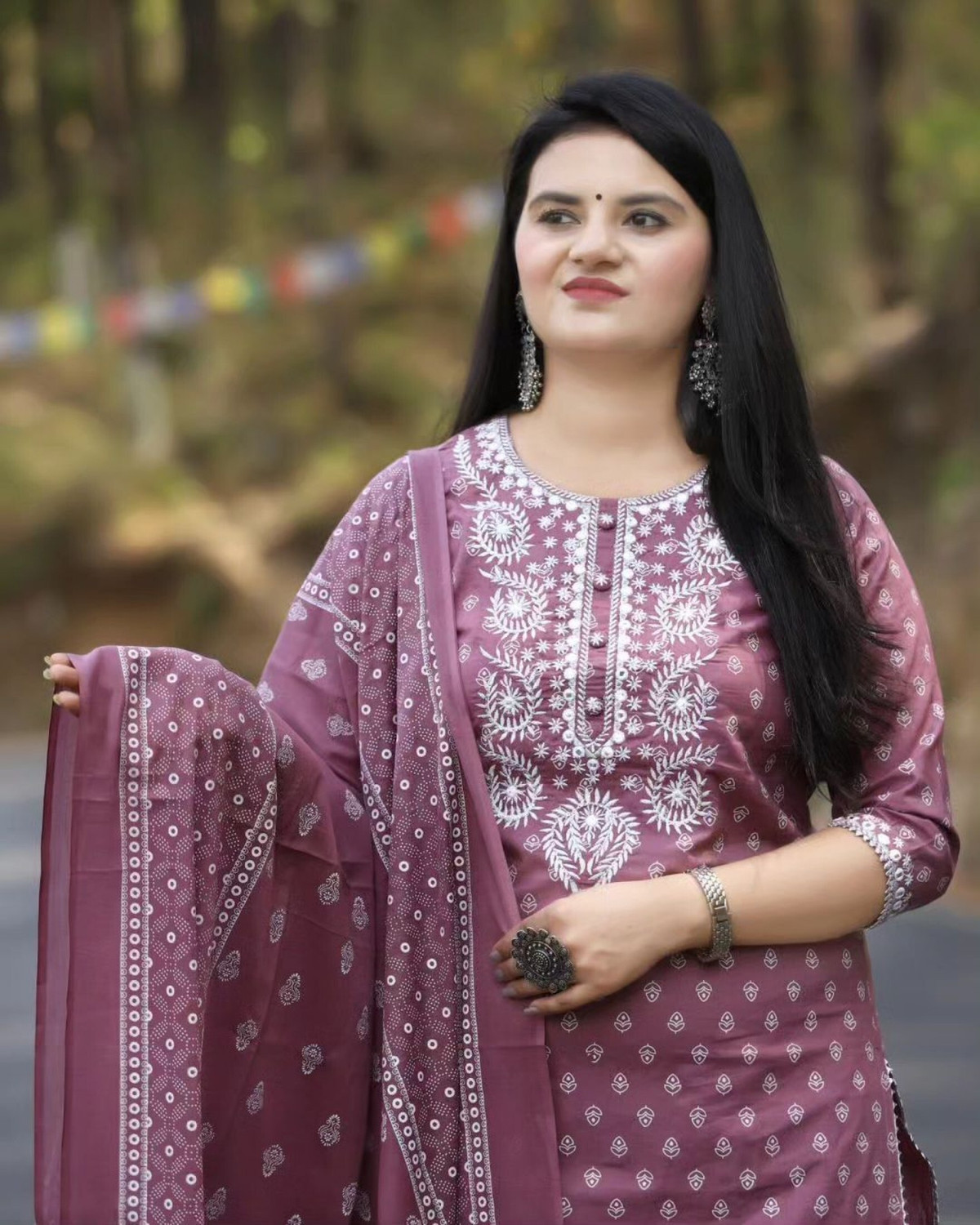 Image of PILUDI Printed Kurta, Salwar & Dupatta Set