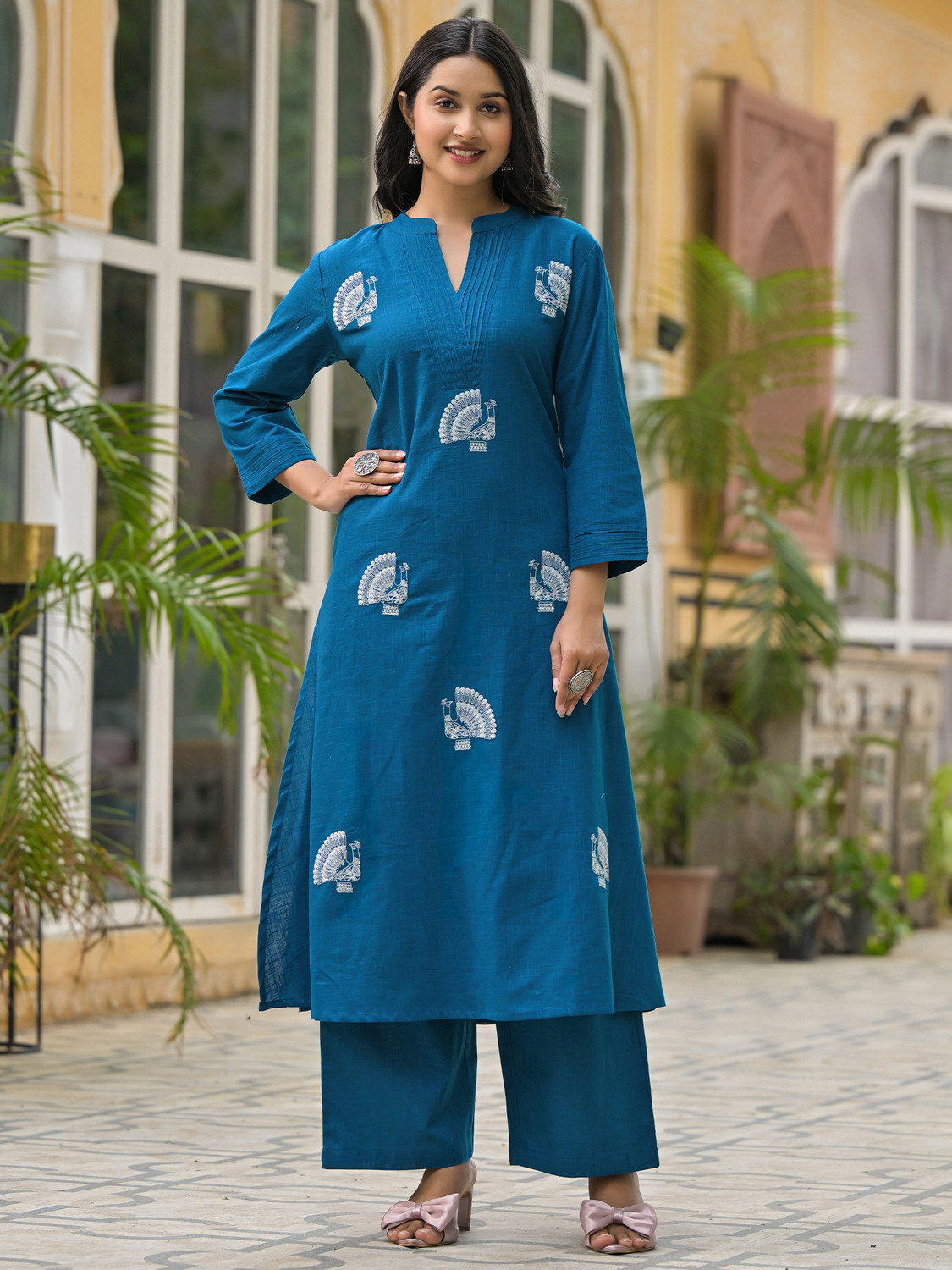 Image of Indo Era Women Kurta Palazzo Set