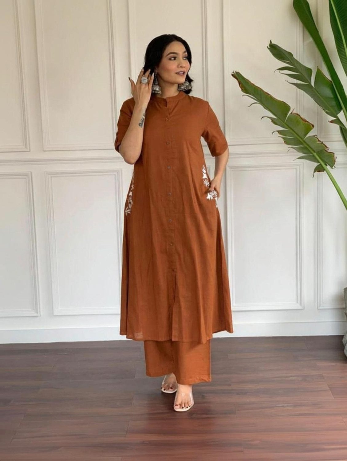 Image of fashion hour Women Viscose Rayon Kurta Palazzo Set