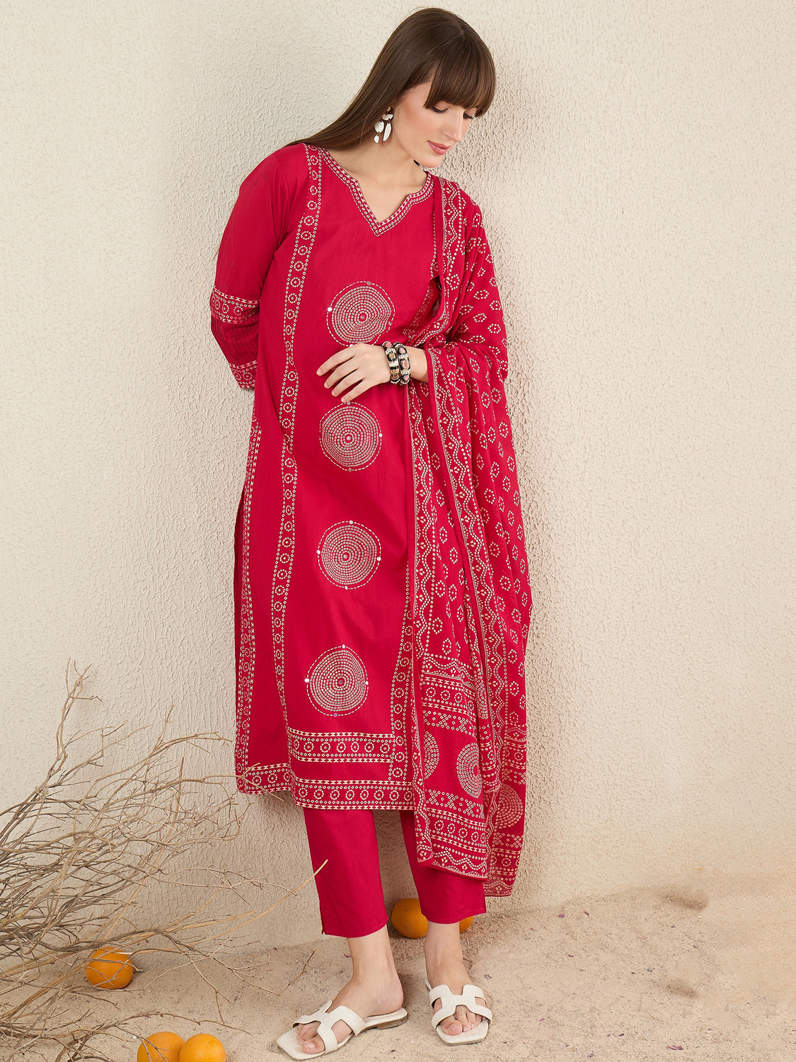 Image of Indo Era Women Kurta Pant Dupatta Set