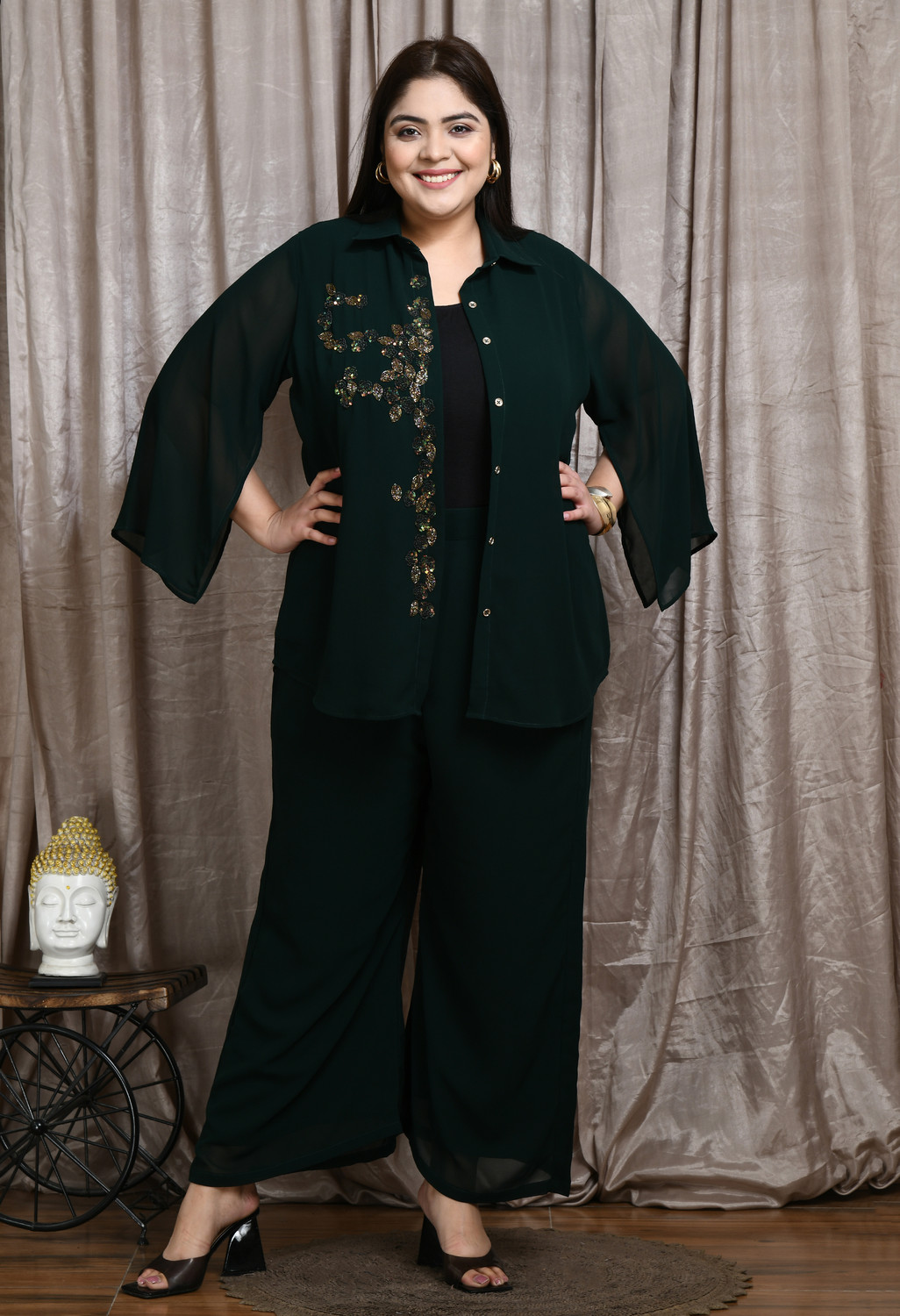 Image of Prettyplus by Desinoor Women Kurta Pant Set