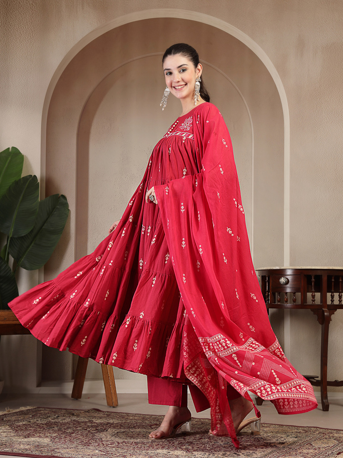 Image of KIMAYRA Women Kurta Palazzo Dupatta Set