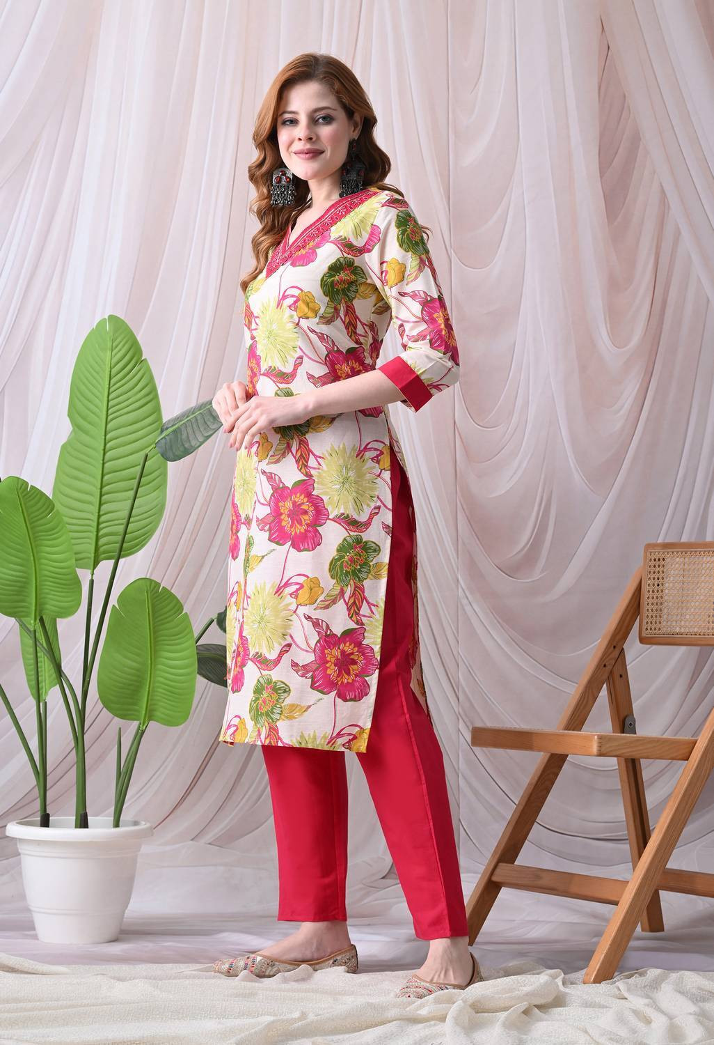 Image of FABUNNA COTTON Women Kurta Pant Set